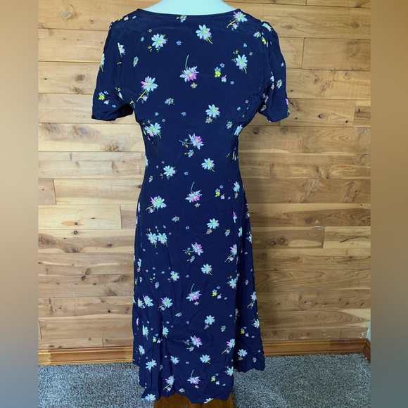 GAP Navy Floral Button Front Dress Size 6 - Picture 2 of 5